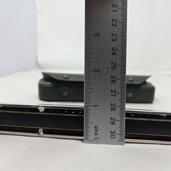 Vintage Hohner Echo Harmonica Silver Metal Body Original Green Carry Case Music - Picture 8 of 10